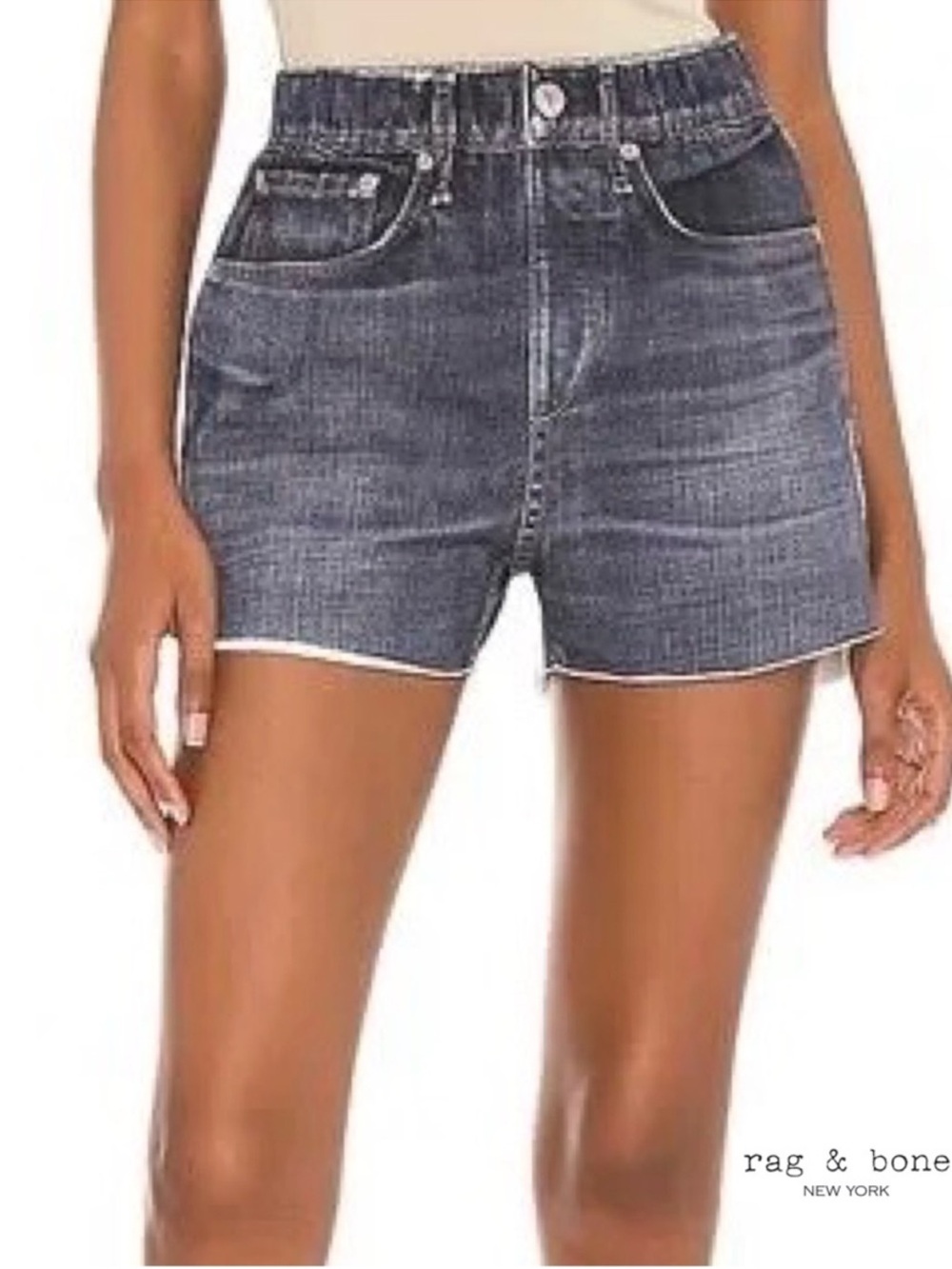 Rag & Bone Miramar Shorts Merest Denim Print French Terry Pull On Soft Small